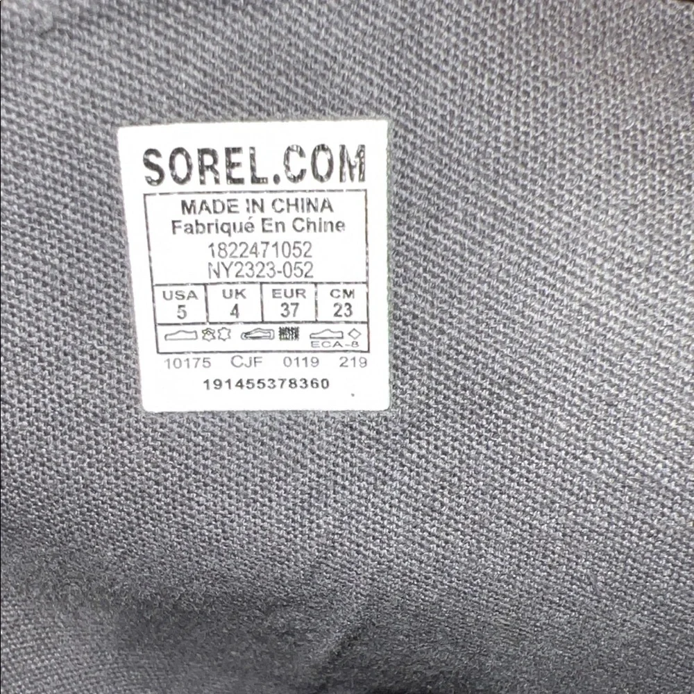 Sorel Women's Boot Sz 5 Gray Lexie Leather Suede Glitter Wedge Waterproof Snow - Picture 4 of 8